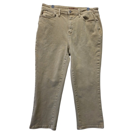 Judy Blue Denim - Judy Blue Tan Khaki Garment Dyed Cropped Straigtht Jeans Womens 13/31